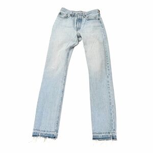 Levis Premium 501 Original Fit Jeans Womens 26x32 Capital E Blue Button Fly